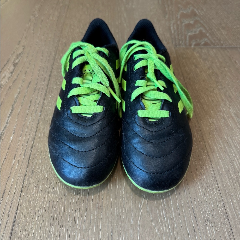 Adidas Black and Green Kids Soccer Cleats
